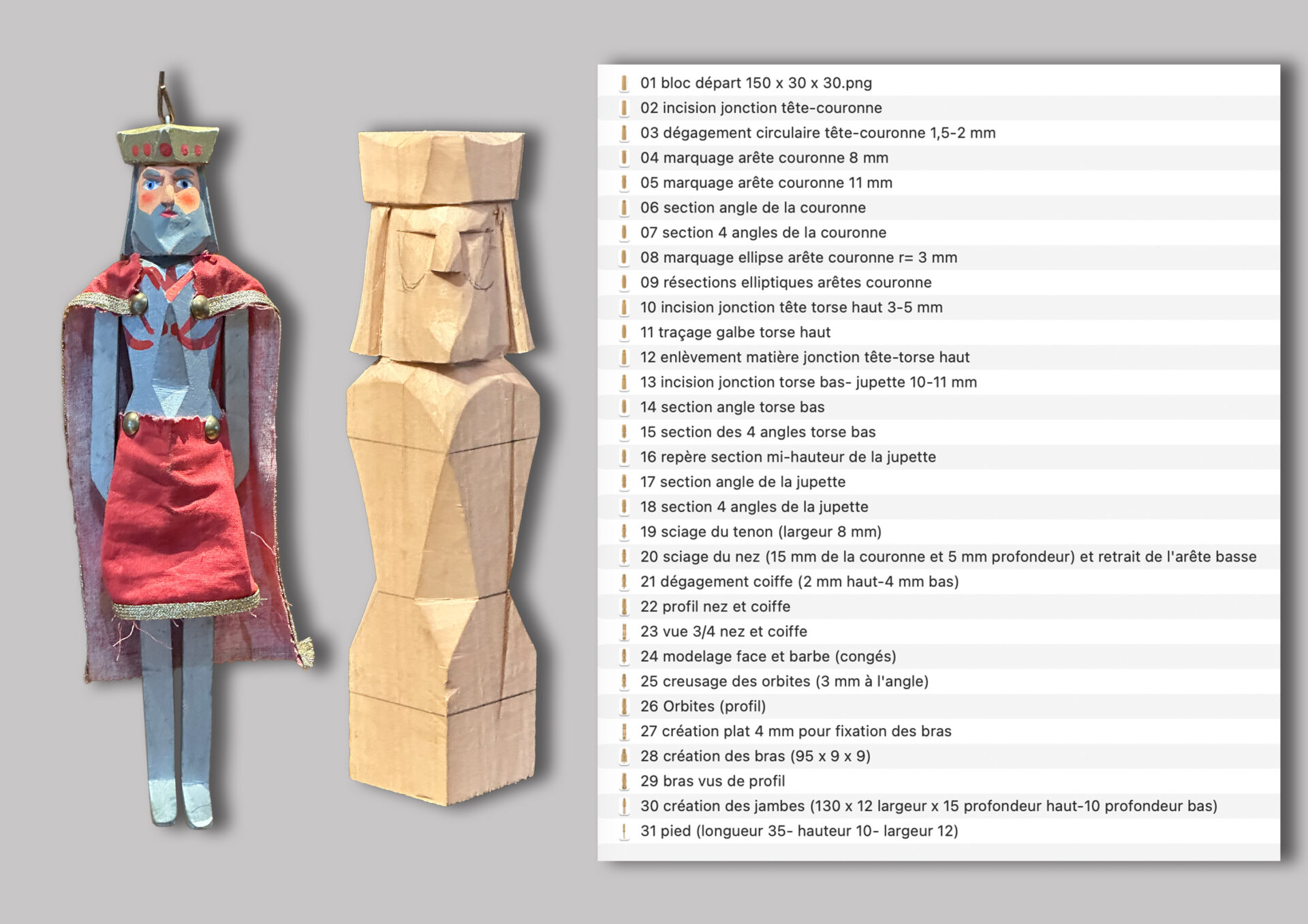 Tuto 01 sculpture marionnette chevalier