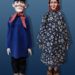 Centre de la marionnette liégeoise de Saint-Nicolas, couple de Tchantchès et Nanesse par André Centre de la marionnette liégeoise de Saint-Nicolas, couple de Tchantchès et Nanesse par André