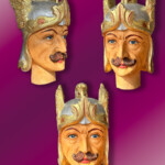 Centre de la marionnette de Saint-Nicolas, Michel Dubois, tête de chevalier Centre de la marionnette de Saint-Nicolas, Michel Dubois, tête de chevalier
